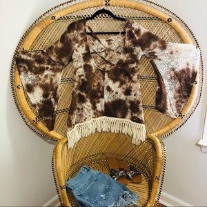 Boho lace batwing top/poncho